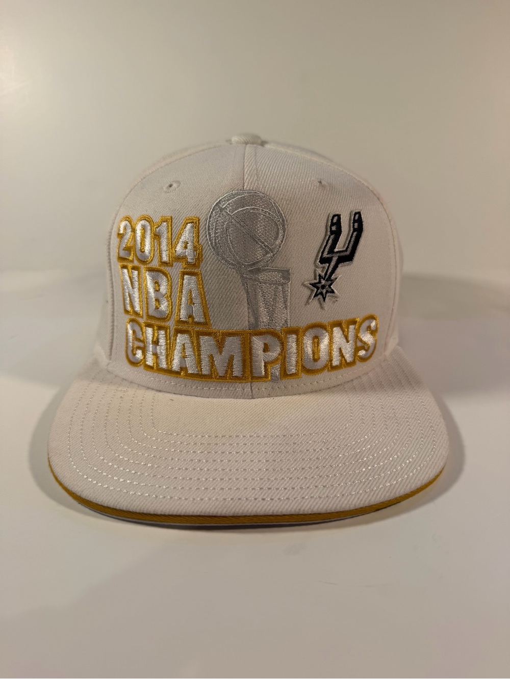 adidas White and Gold 2014 NBA Champions Snapback Hat